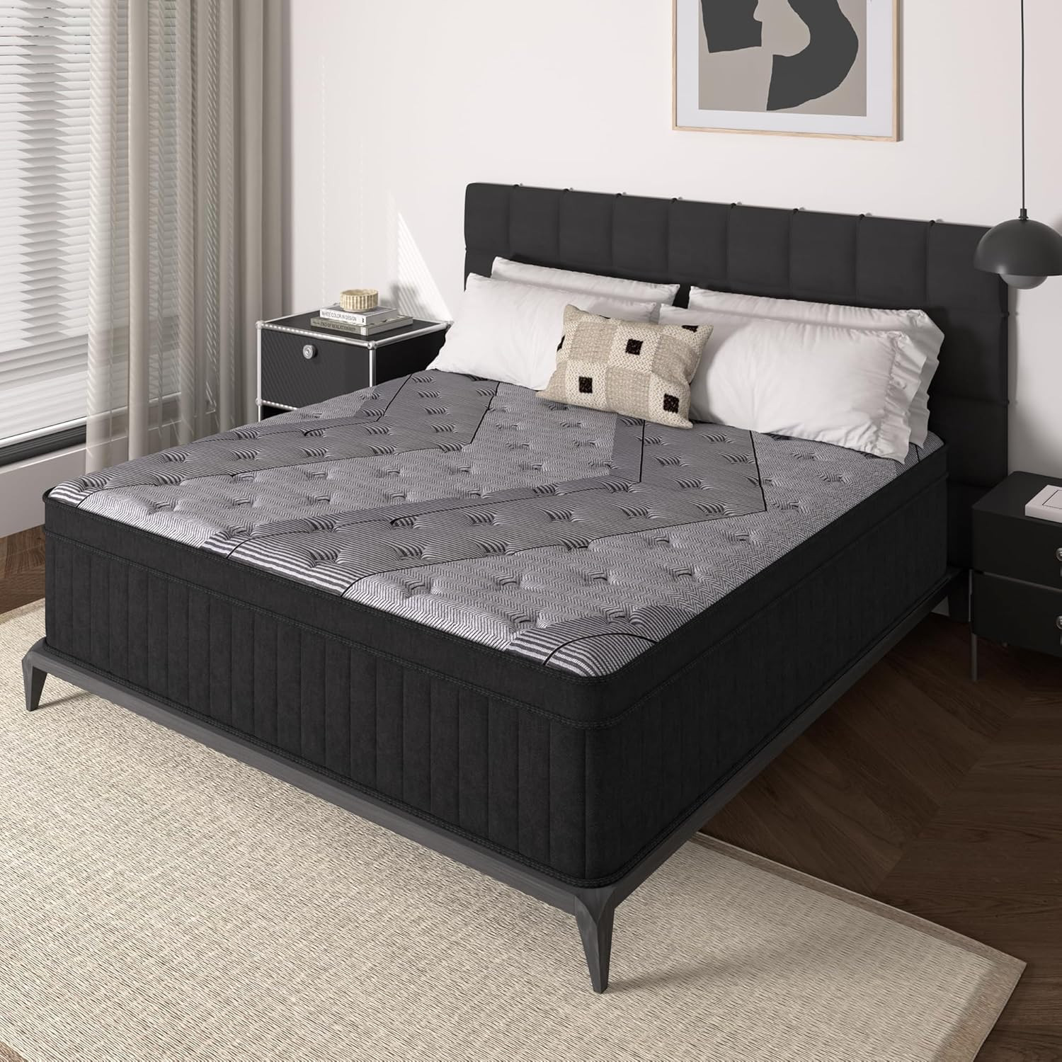 Memory Foam Mattress In A Box Queen - Materac Queen Size, 12-calowy materac hybrydowy