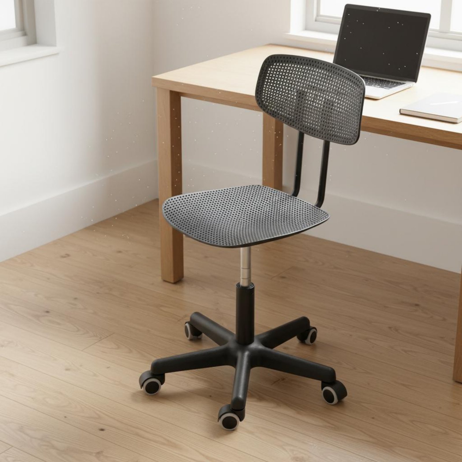 Chairs - Regulowane krzesło biurowe na kółkach, oddychające,