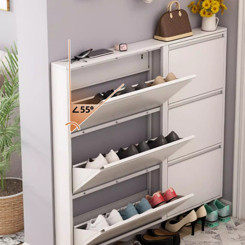 Shoe Rack Cabinet Narrow Entryway - Nowoczesna, wąska szafka na buty, duża