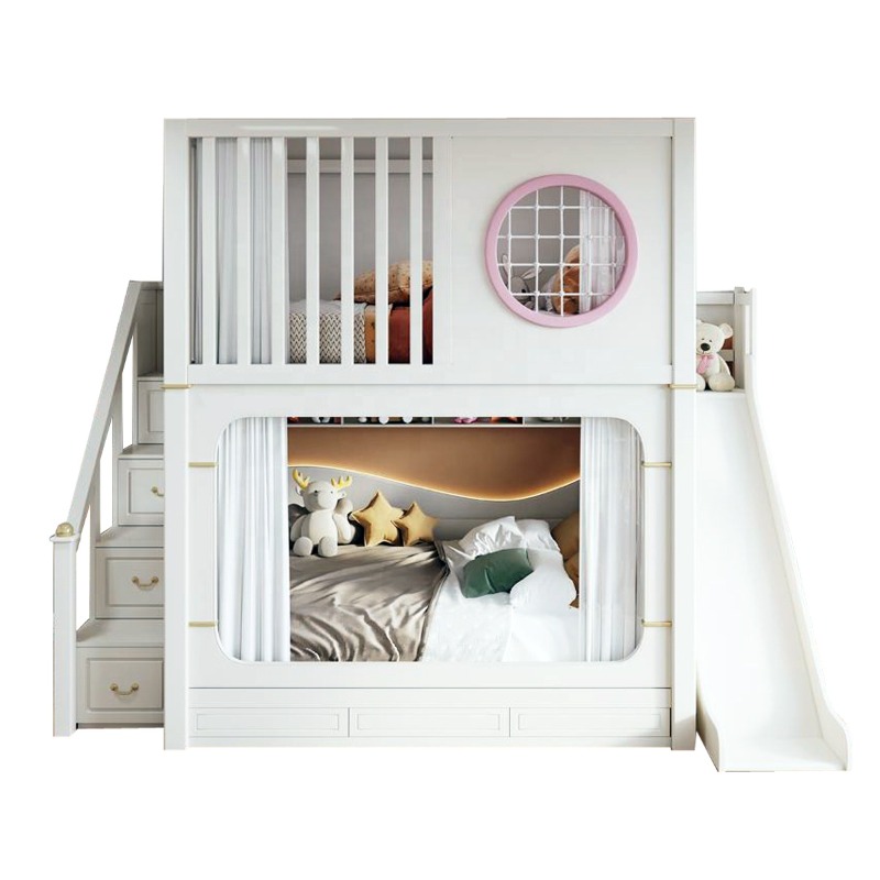 Bunk Bed With Stairs And Slide - Łóżka piętrowe dla dzieci ze zjeżdżalnią
