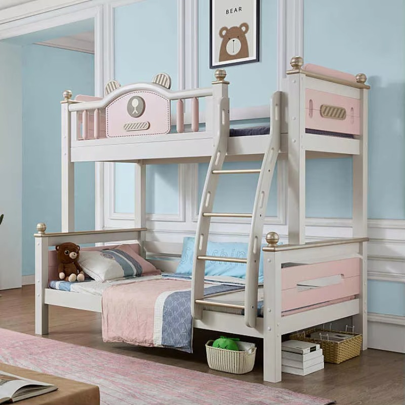 Bunk Bed With Stairs And Slide - Nowoczesne, proste, wielofunkcyjne łóżko piętrowe z