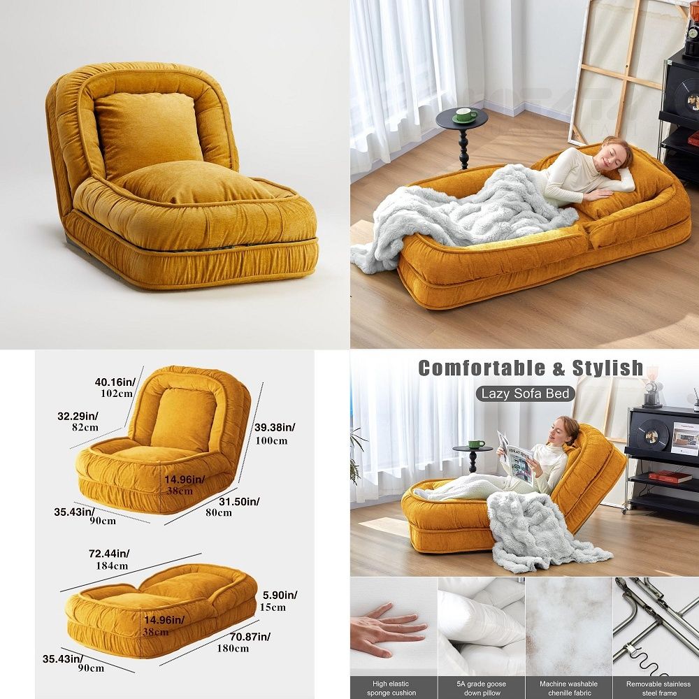 Sofas - Składana leniwa sofa-łóżko, krzesło podłogowe, regulowane