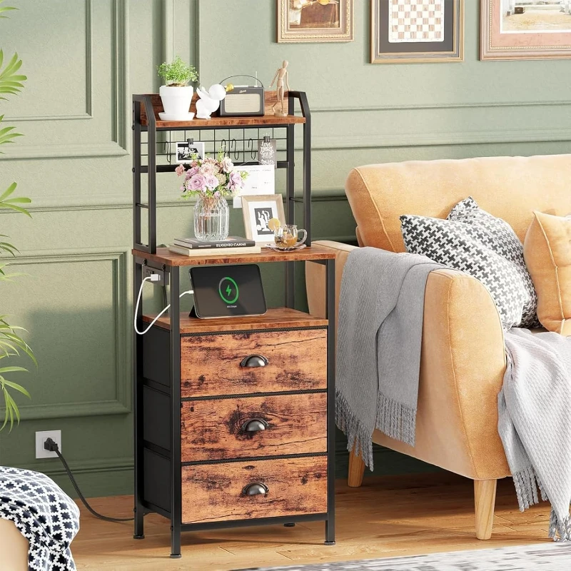 Solid Wood Nightstand 2 Drawers - Stolik nocny o wysokości 40 cali