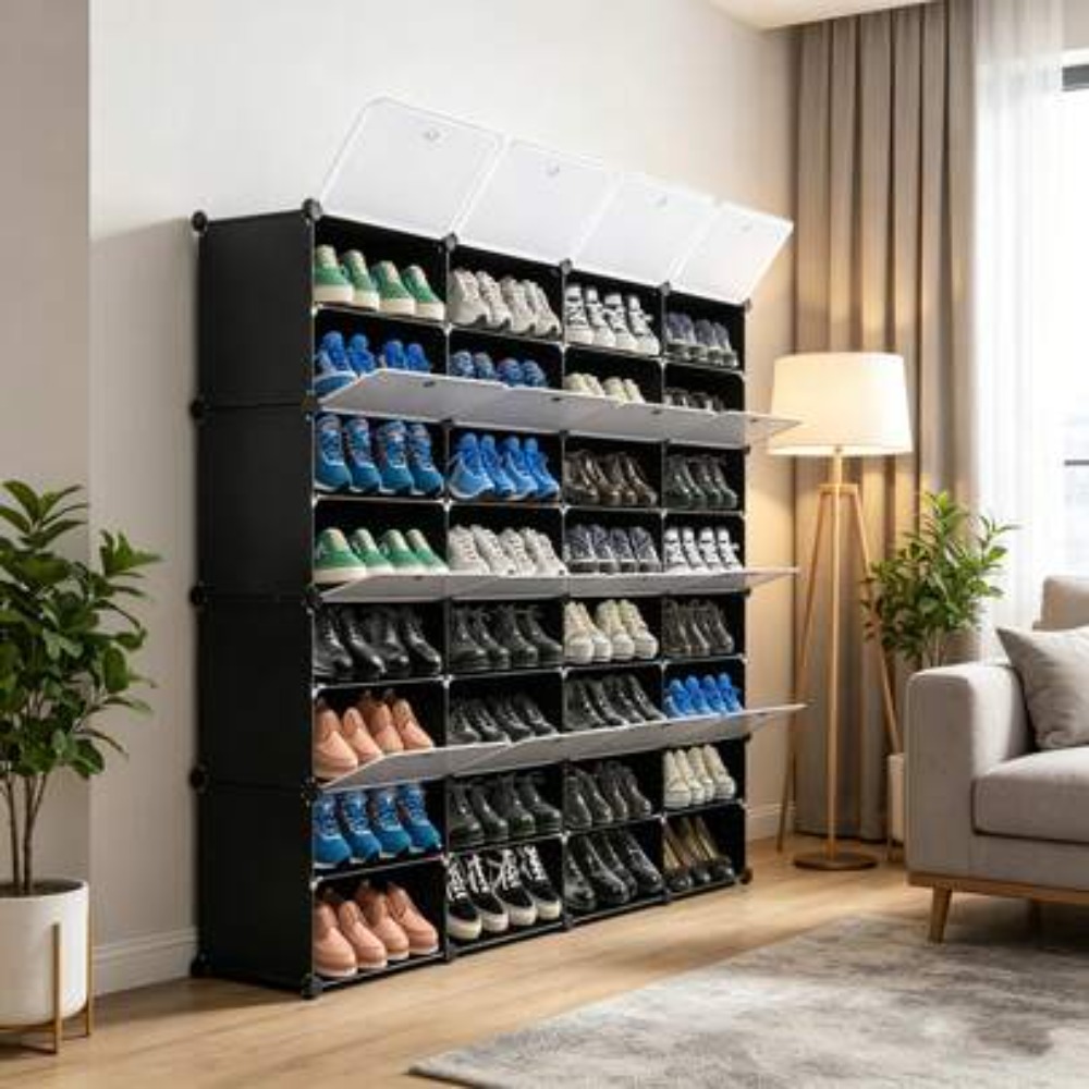 Shoe Rack Cabinet Narrow Entryway - 8-poziomowy przenośny organizer na buty na