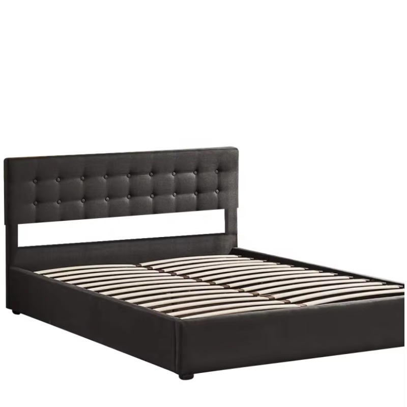 Gas Lift Storage Bed Hydraulic - Nowoczesne łóżko Queen Size z aksamitnej