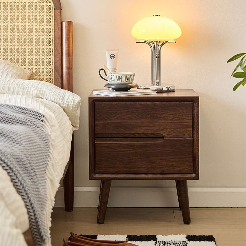 Solid Wood Nightstand 2 Drawers - Drewniane Szafki Nocne Vintage Luksusowe Szafki