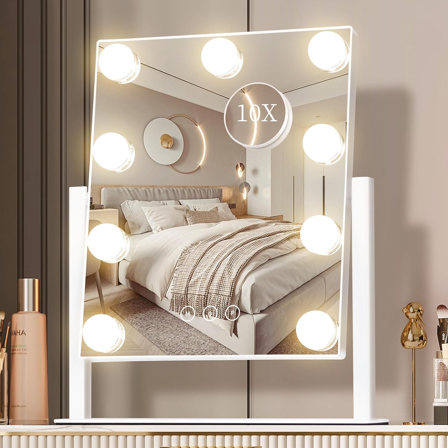 Dressing Table Vanity With Lighted Mirror - Lampki do lustra toaletkowego, hollywoodskie oświetlenie