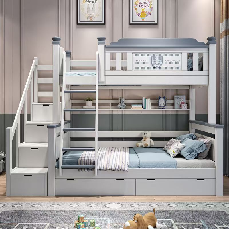 Bunk Bed With Stairs And Slide - Tanie drewniane meble do pokoju dziecięcego
