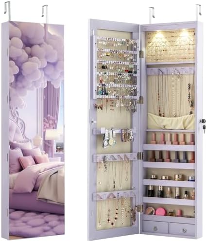 Full Length Mirror Jewelry Armoire - Szafka na biżuterię do montażu na
