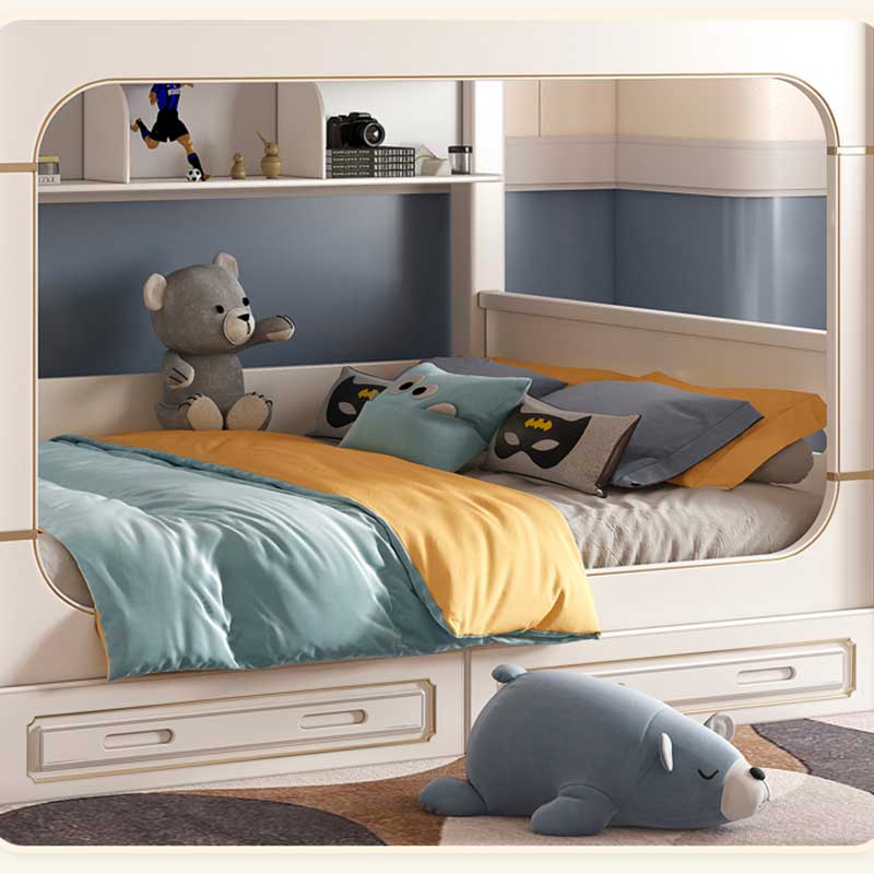 Bunk Bed With Stairs And Slide - Nowoczesne białe zestawy mebli do sypialni