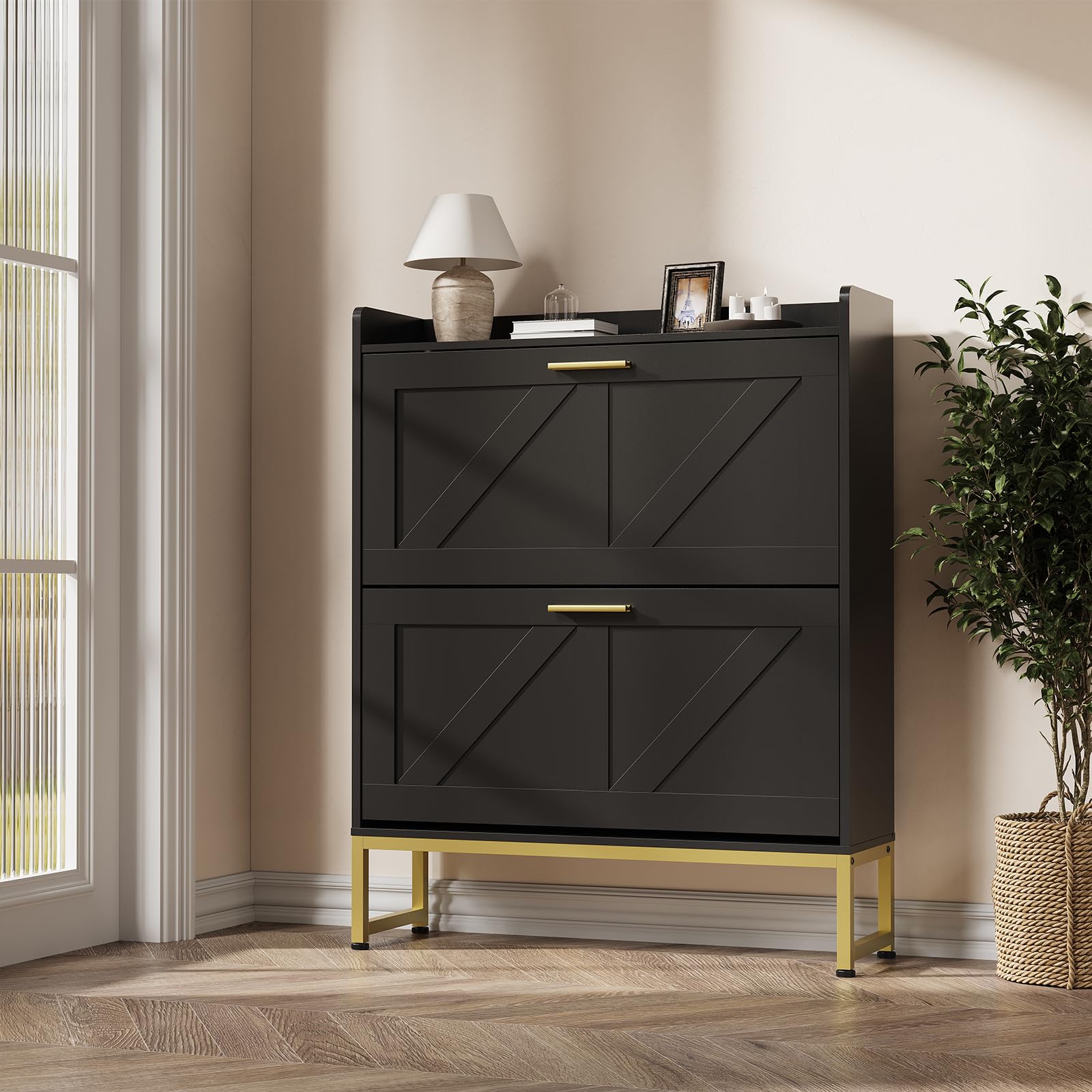 Shoe Rack Cabinet Narrow Entryway - Wąska szafka na buty do przedpokoju