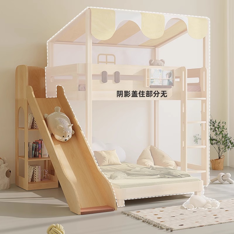 Bunk Bed With Stairs And Slide - Łóżko piętrowe z zjeżdżalnią pojedyncze wyprzedaż