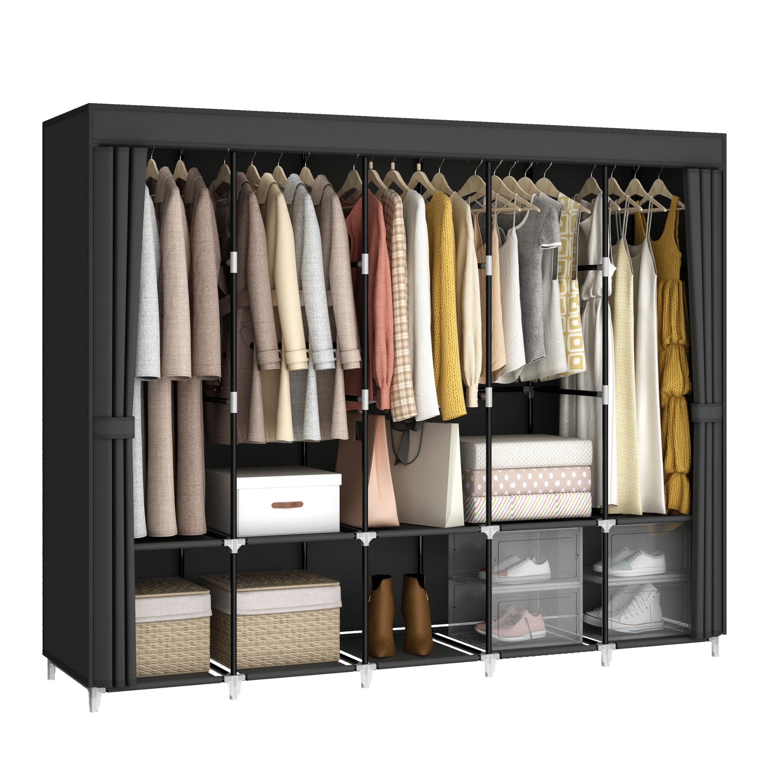 Wardrobe Closet Portable Fabric Cover - Przenośna szafa o dużej pojemności 83