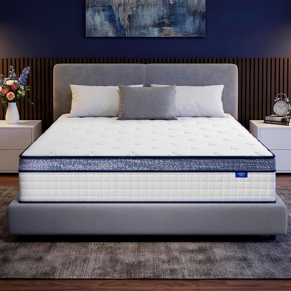 Memory Foam Mattress In A Box Queen - Materac Queen, 12-calowy hybrydowy materac Queen