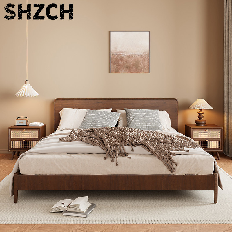 Solid Wood Nightstand 2 Drawers - Szafka nocna z litego drewna z