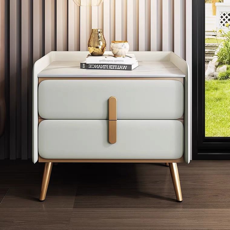 AOLIVIYA Kremowa Szafka Nocna  – Solid Wood Nightstand 2 Drawers recenzja i cena