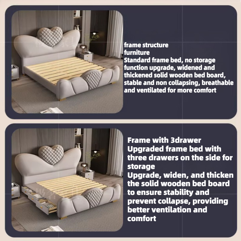 Łóżko podwójne 200x220cm, rama – King Size Bed Frame With Storage Drawers recenzja i cena