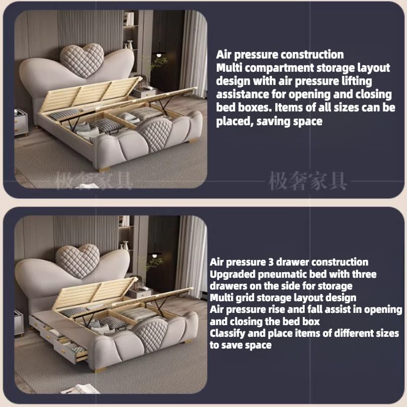 Łóżko podwójne 200x220cm, rama – King Size Bed Frame With Storage Drawers recenzja i cena