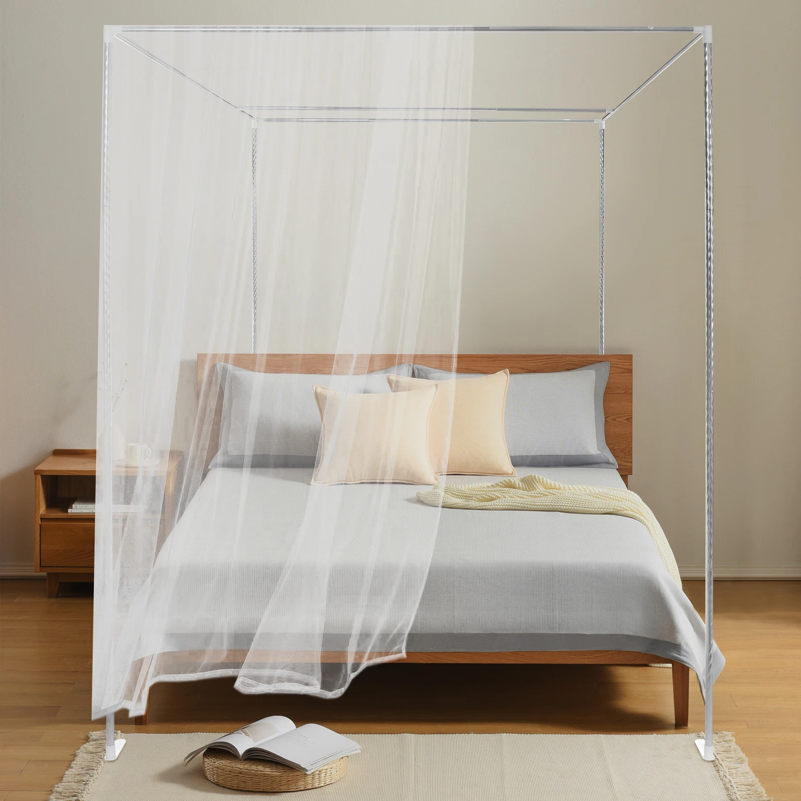 Rama baldachimu na łóżko z czt – Canopy Bed Frame Metal Queen recenzja i cena