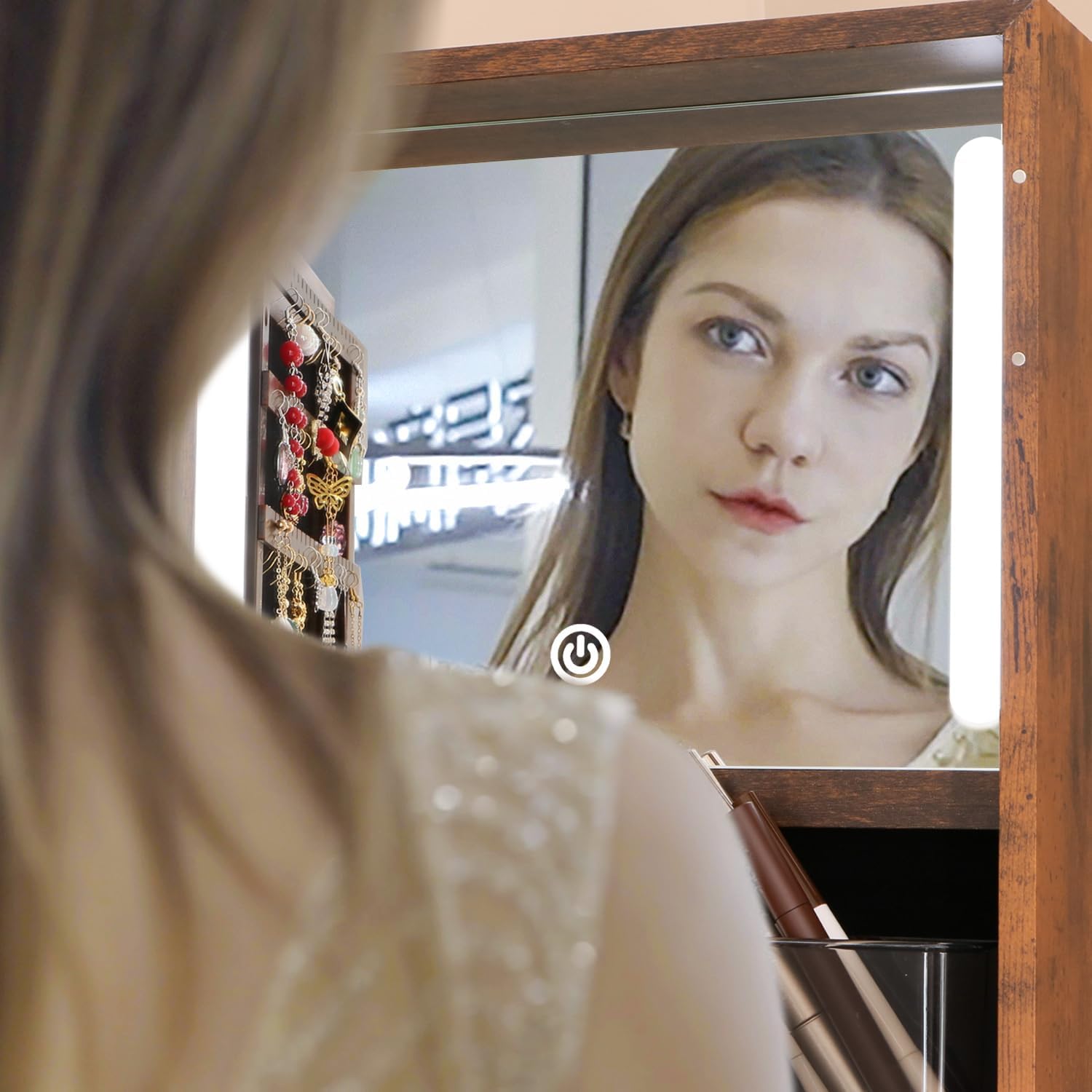 Obrotowa szafka na biżuterię z – Full Length Mirror Jewelry Armoire recenzja i cena