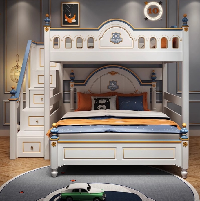 Łóżko piętrowe z drewnianym za – Bunk Bed With Stairs And Slide recenzja i cena