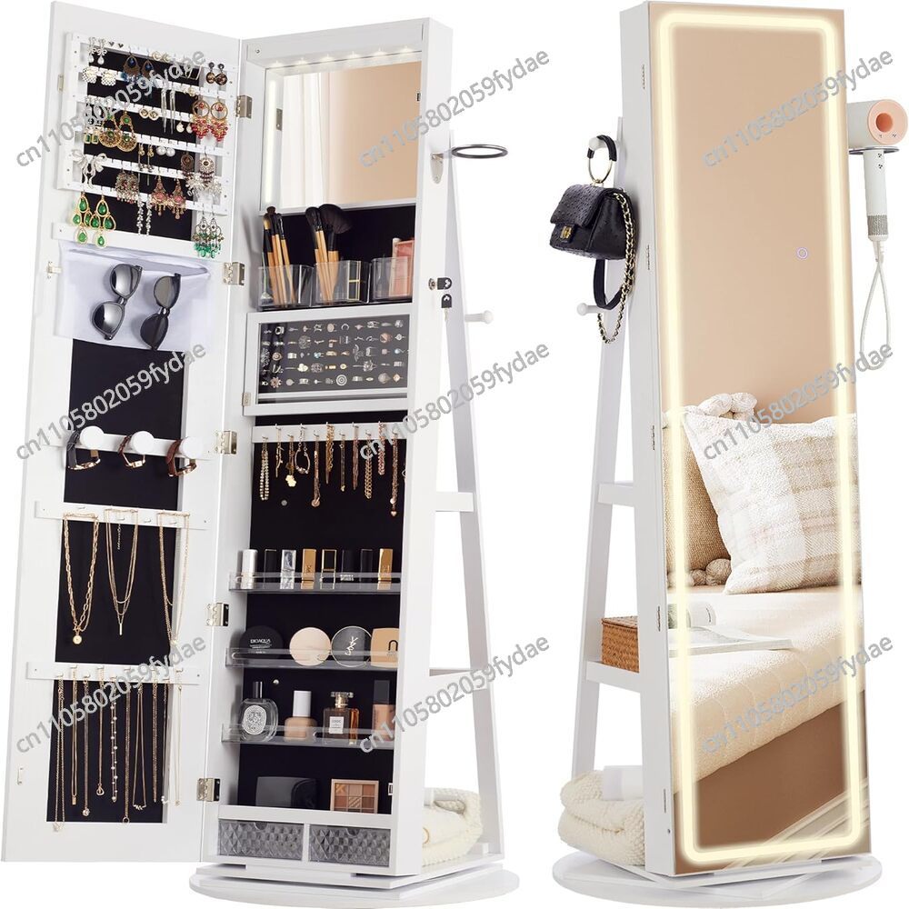 Szafka na biżuterię z lustrem, – Full Length Mirror Jewelry Armoire recenzja i cena