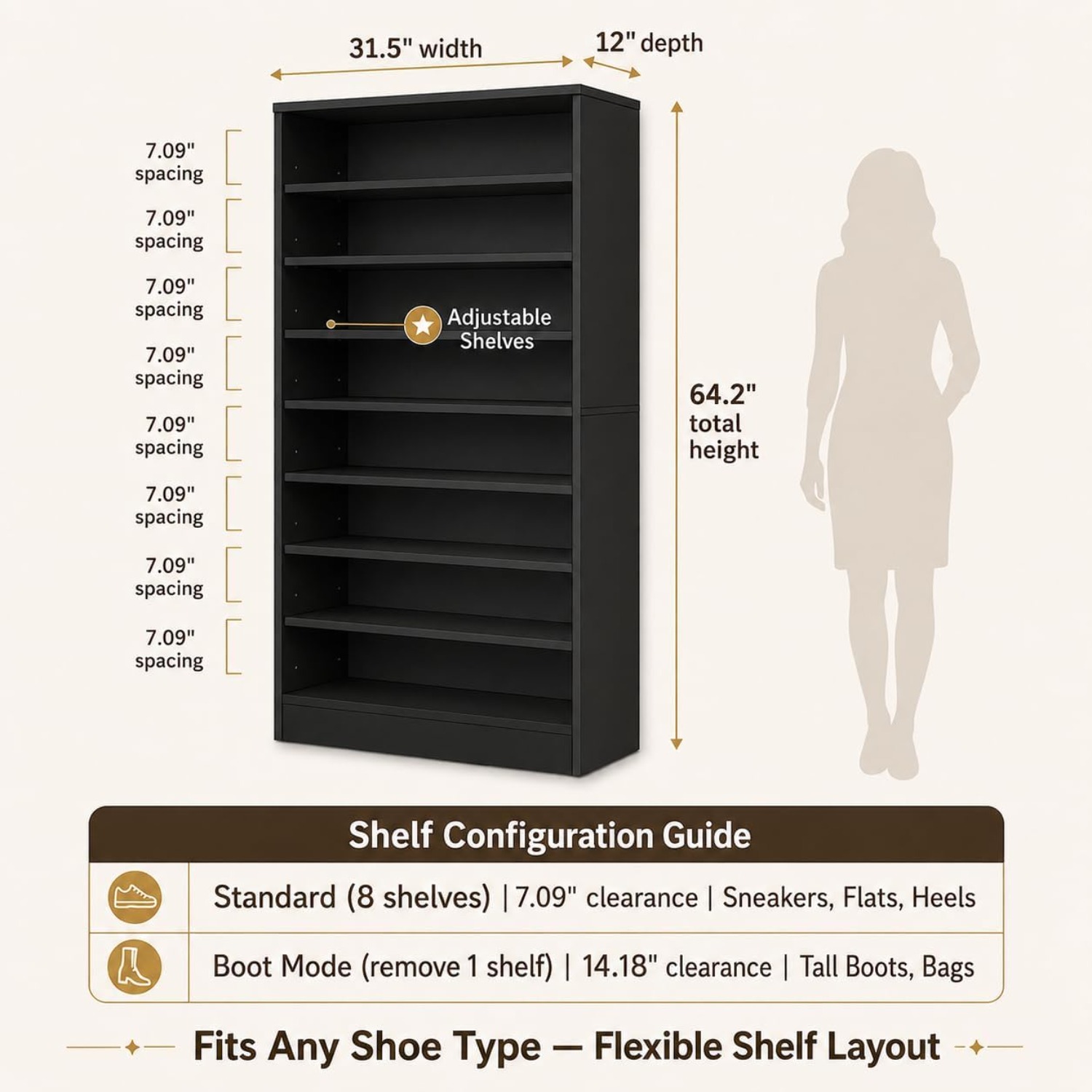 9-poziomowy wysoki regał na bu – Shoe Rack Cabinet Narrow Entryway recenzja i cena
