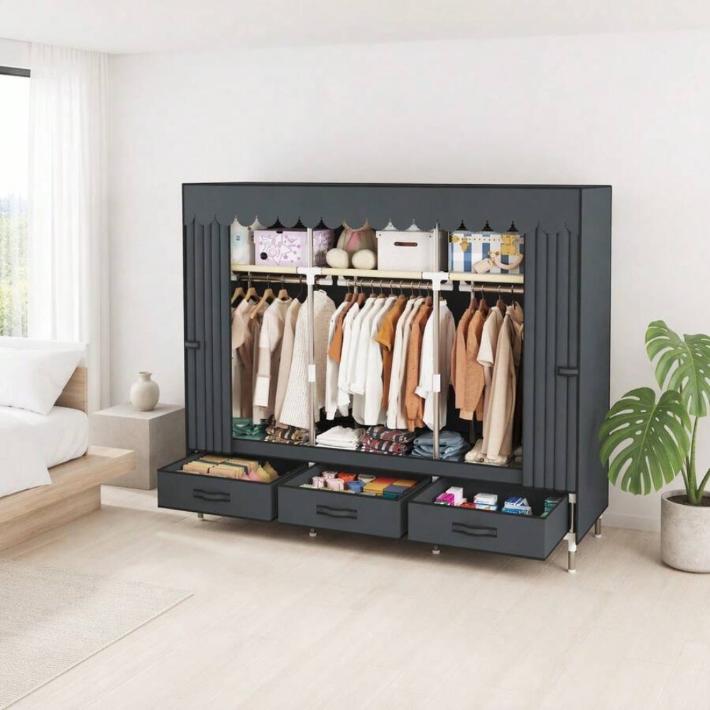 Przenośna szafa z ramą stalową – Wardrobe Closet Portable Fabric Cover recenzja i cena