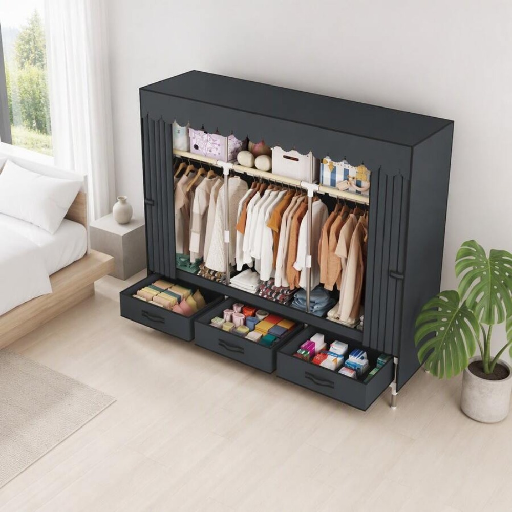 Przenośna szafa z ramą stalową – Wardrobe Closet Portable Fabric Cover recenzja i cena