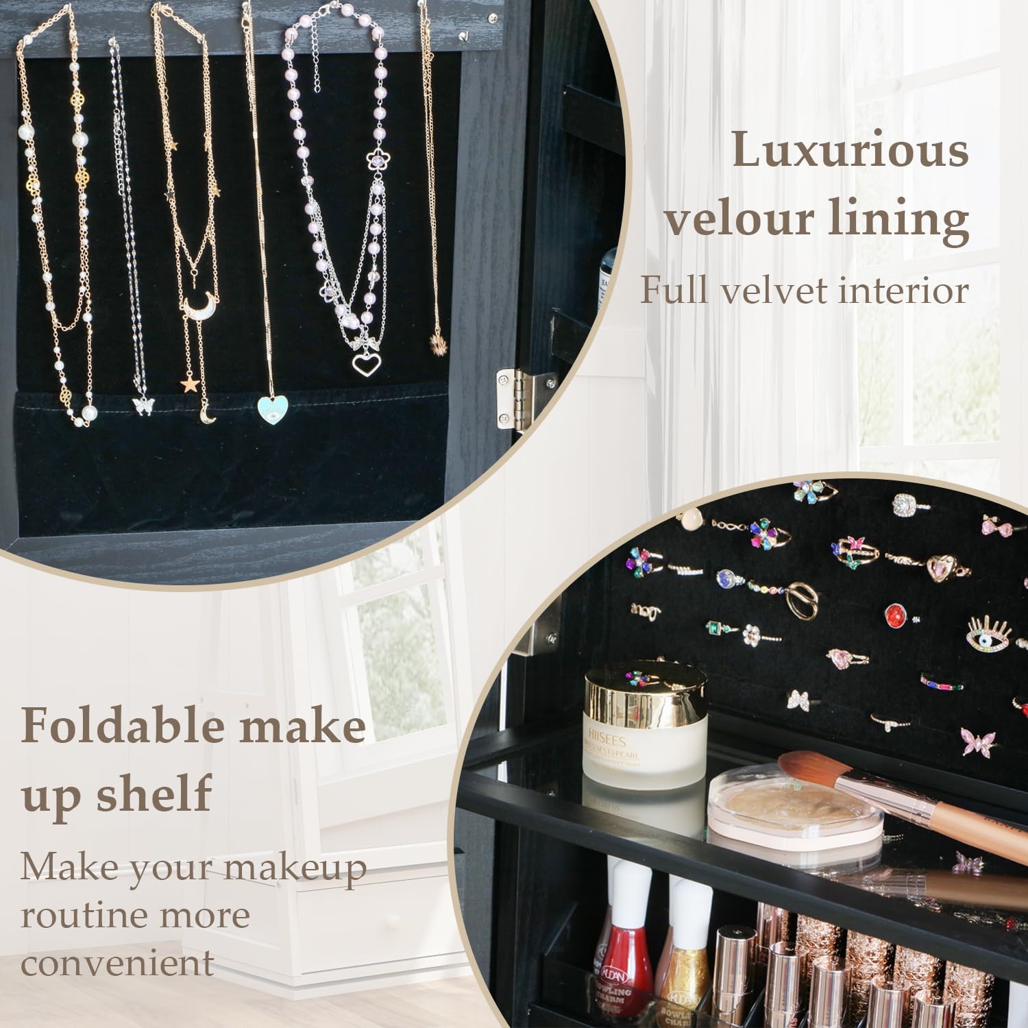 Wysoka szafa na biżuterię z wb – Full Length Mirror Jewelry Armoire recenzja i cena