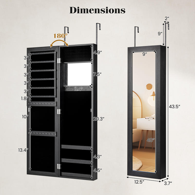 Zamykana szkatułka na biżuteri – Full Length Mirror Jewelry Armoire recenzja i cena