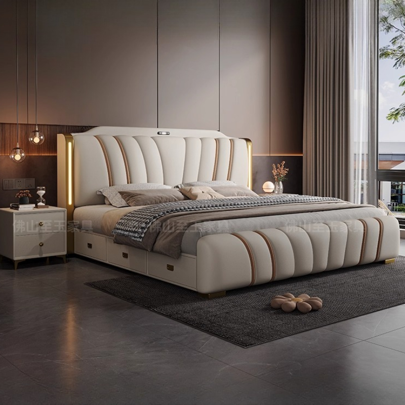 Łóżko drewniane 180x200 cm z s – King Size Bed Frame With Storage Drawers recenzja i cena