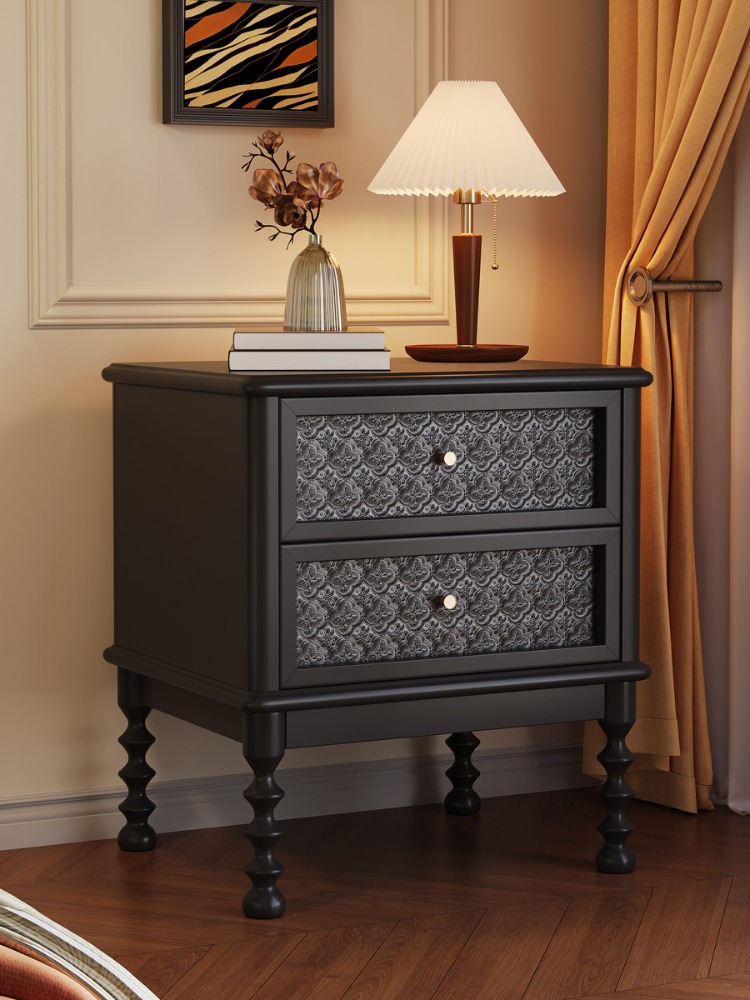 Stoliki nocne w stylu vintage, – Solid Wood Nightstand 2 Drawers recenzja i cena