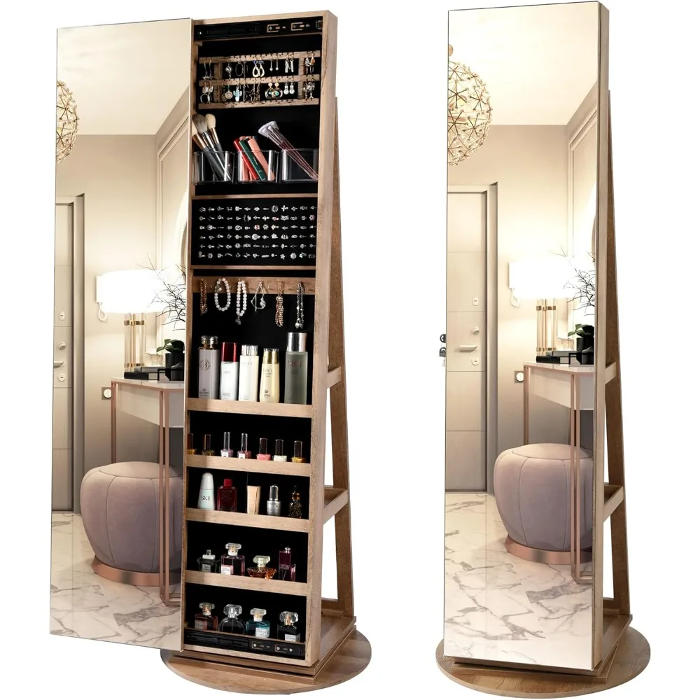 Organizer na biżuterię, szafka – Full Length Mirror Jewelry Armoire recenzja i cena