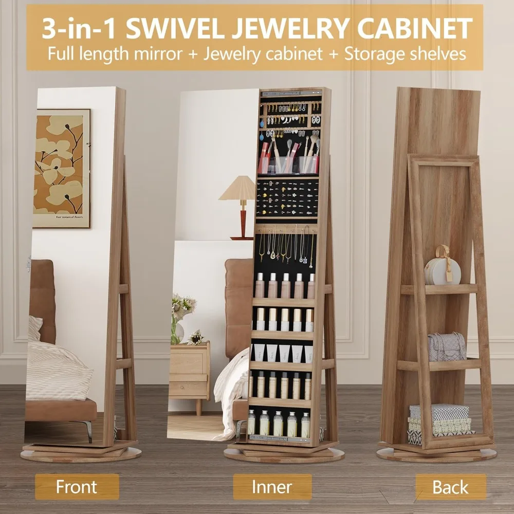 Organizer na biżuterię, szafka – Full Length Mirror Jewelry Armoire recenzja i cena