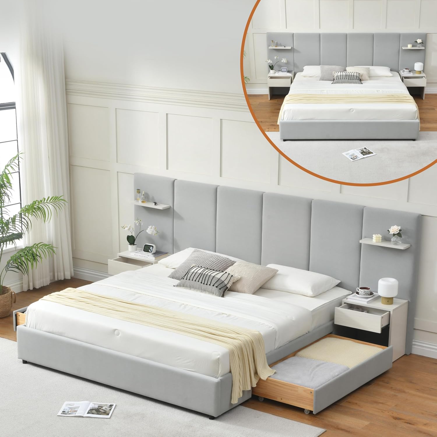 Rama łóżka typu King Size z mi – King Size Bed Frame With Storage Drawers recenzja i cena