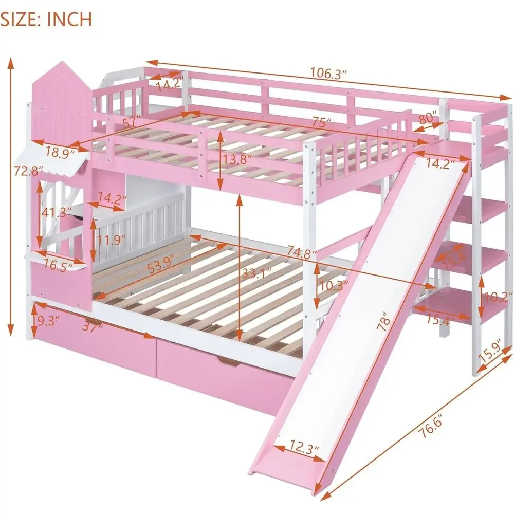 Łóżko piętrowe dla dzieci ze s – Bunk Bed With Stairs And Slide recenzja i cena