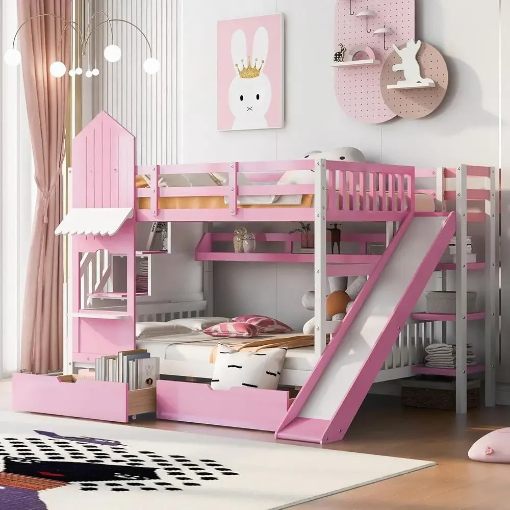 Łóżko piętrowe dla dzieci ze s – Bunk Bed With Stairs And Slide recenzja i cena