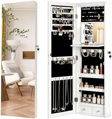 Zamykana szafka na biżuterię z – Full Length Mirror Jewelry Armoire recenzja i cena