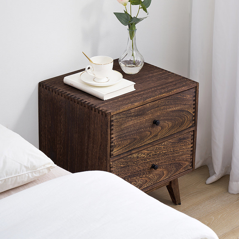 Retro Szafka Nocna z Litego Dr – Solid Wood Nightstand 2 Drawers recenzja i cena