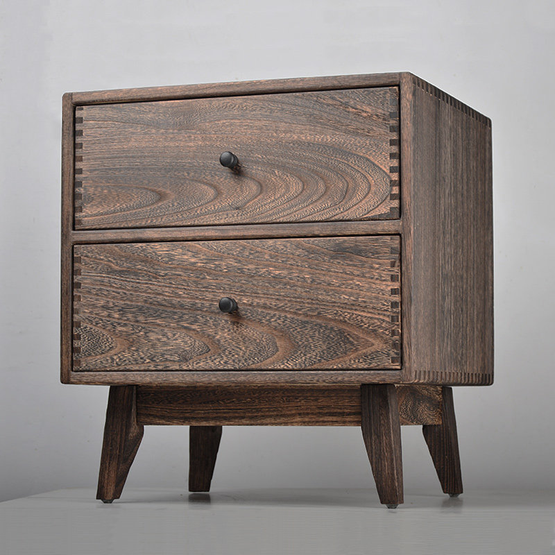 Retro Szafka Nocna z Litego Dr – Solid Wood Nightstand 2 Drawers recenzja i cena