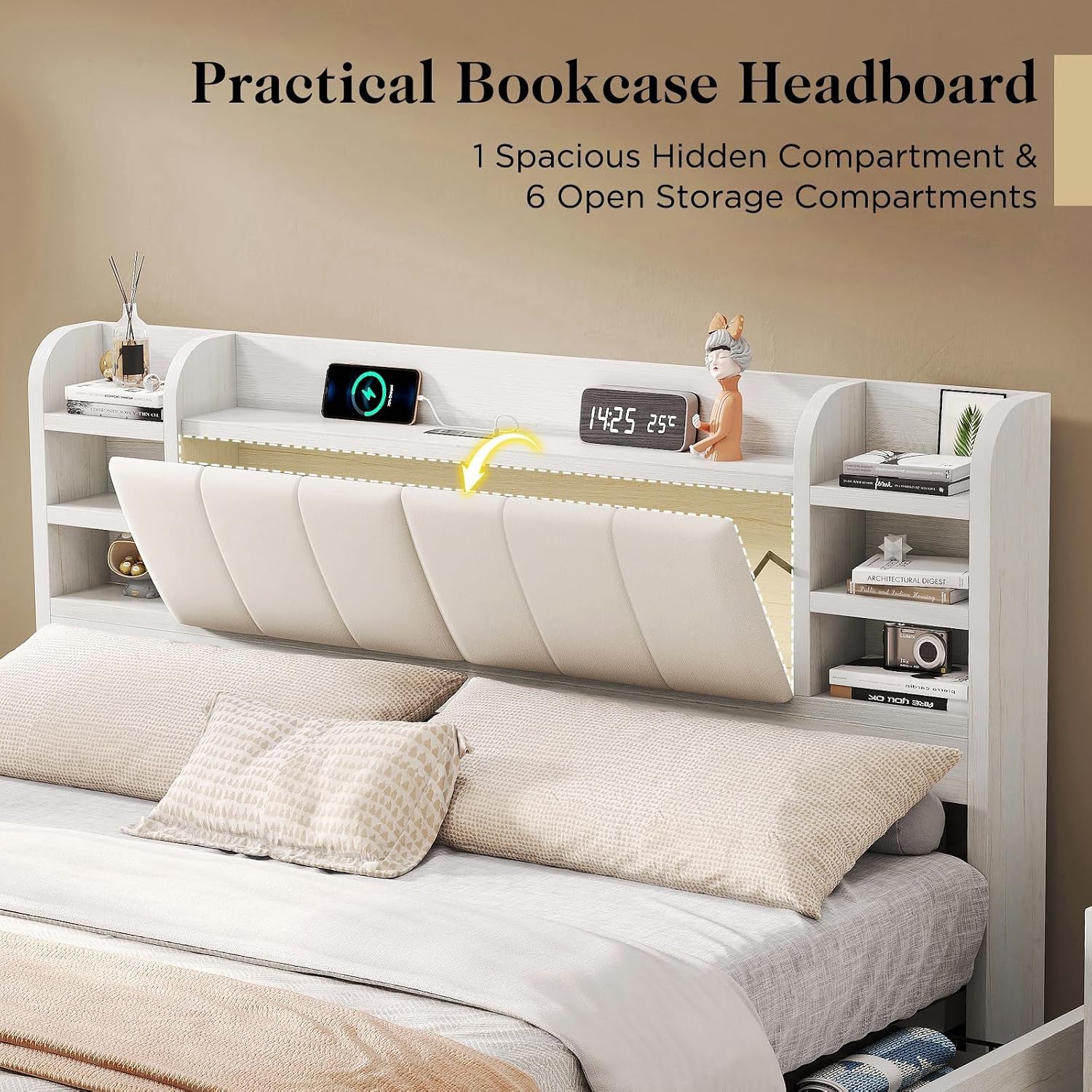 Łóżko tapicerowane typu King S – King Size Bed Frame With Storage Drawers recenzja i cena