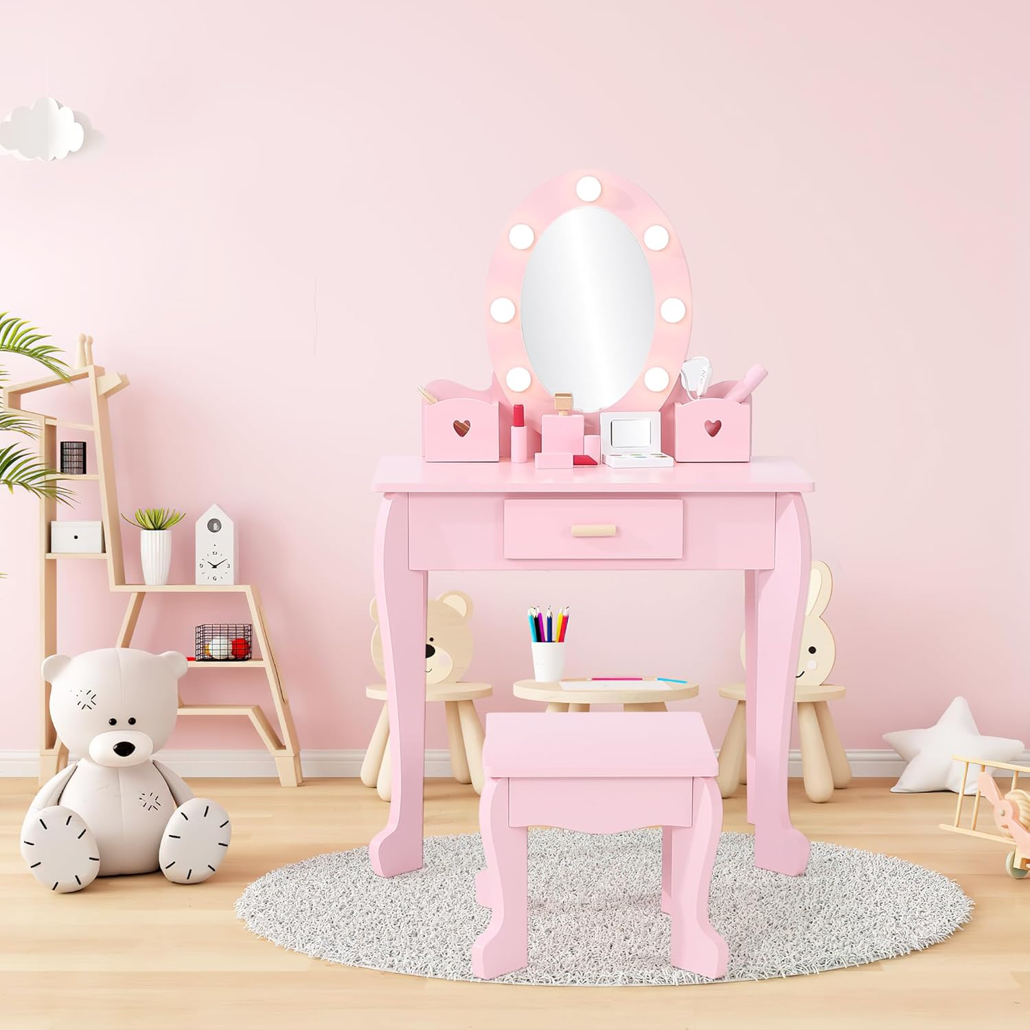 Zestaw toaletki i stołka dla d – Dressing Table Vanity With Lighted Mirror recenzja i cena