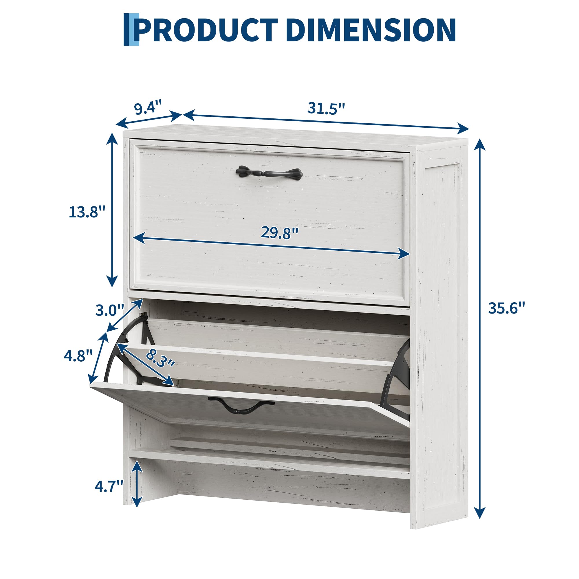 Szafka na buty z 2 wysuwanymi  – Shoe Rack Cabinet Narrow Entryway recenzja i cena