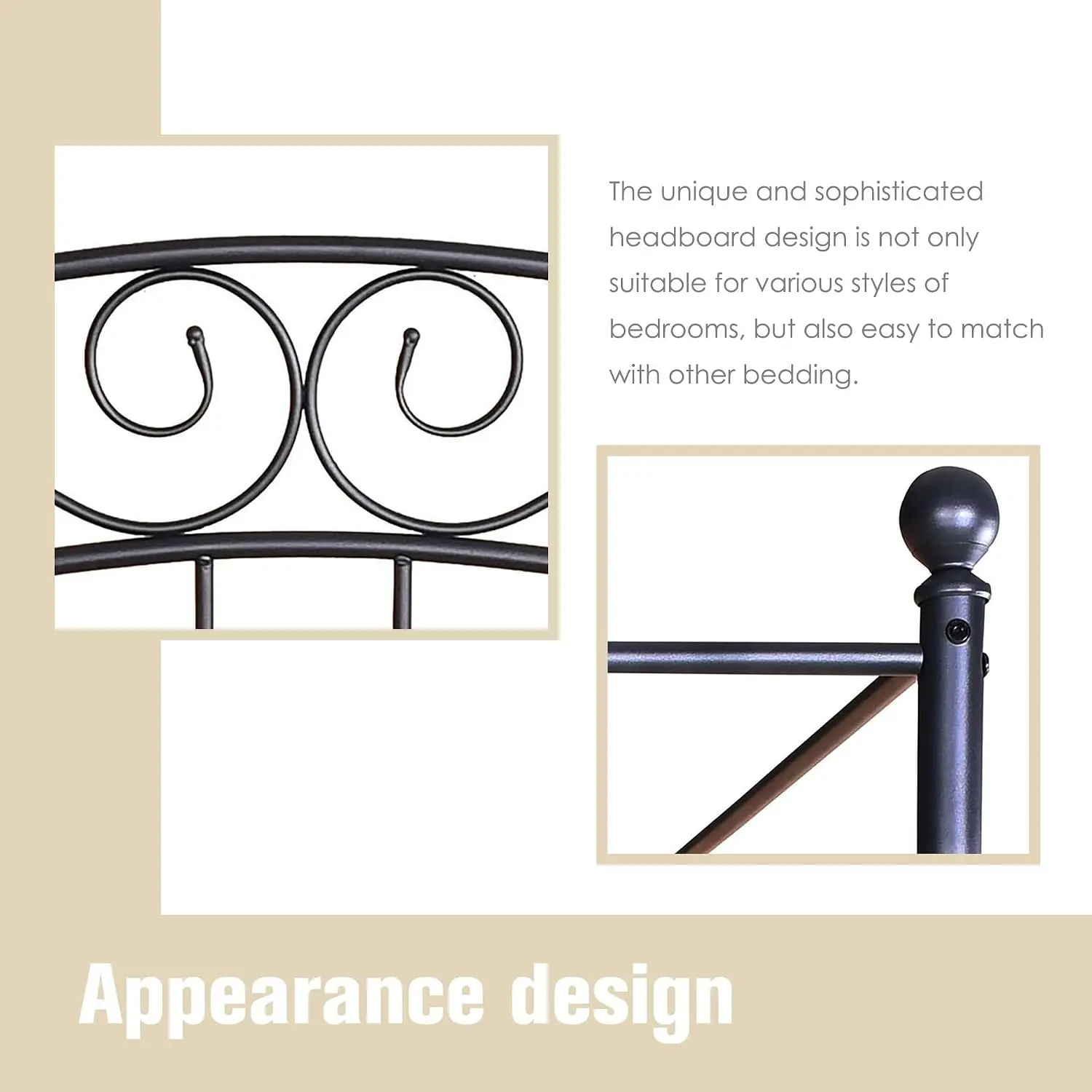 Rama łóżka z baldachimem w roz – Canopy Bed Frame Metal Queen recenzja i cena