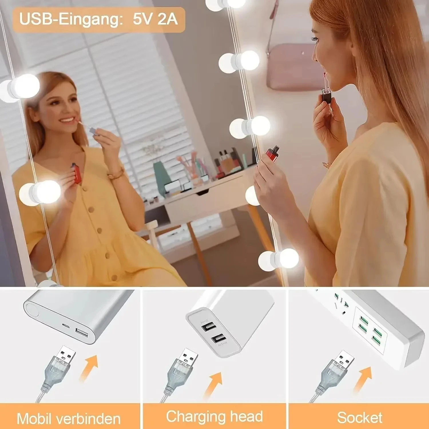 Zestaw oświetlenia do toaletki – Dressing Table Vanity With Lighted Mirror recenzja i cena