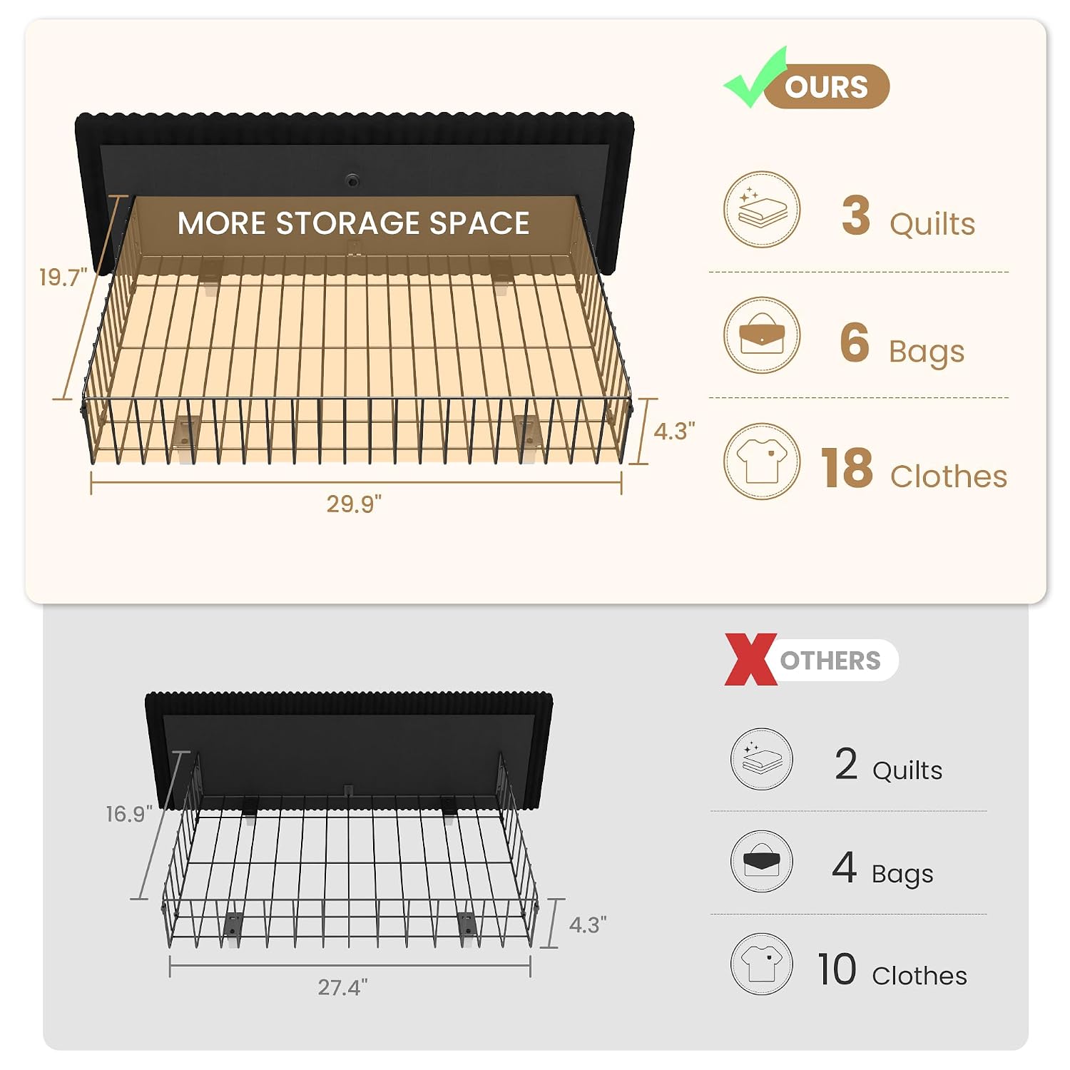 Rama łóżka typu King Size z 4  – King Size Bed Frame With Storage Drawers recenzja i cena