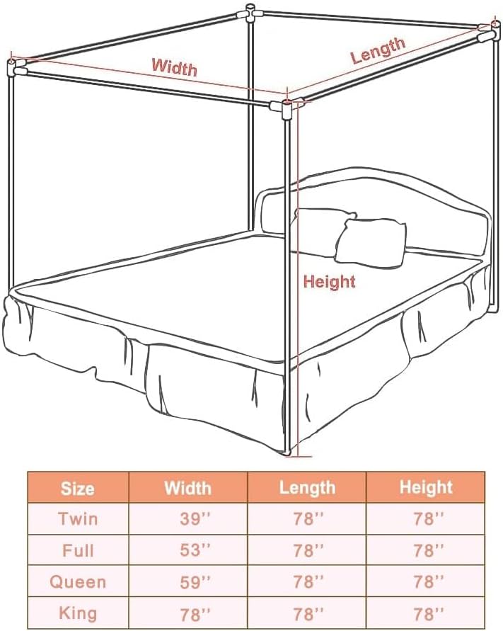 Rama łóżka z baldachimem ze st – Canopy Bed Frame Metal Queen recenzja i cena