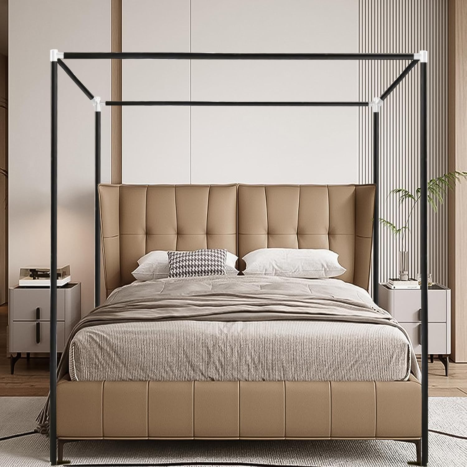 Rama łóżka z baldachimem ze st – Canopy Bed Frame Metal Queen recenzja i cena