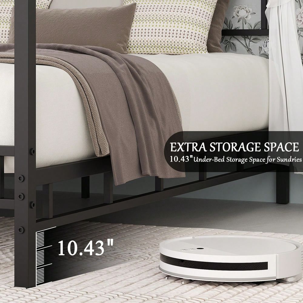 Metalowa rama łóżka z baldachi – Canopy Bed Frame Metal Queen recenzja i cena